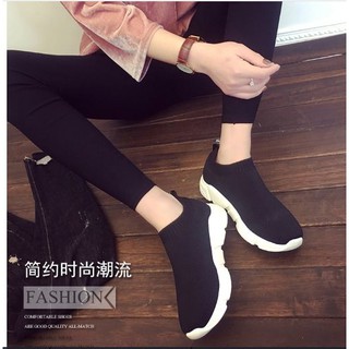 Giày tất dệt thun phong cách Hàn Quốc