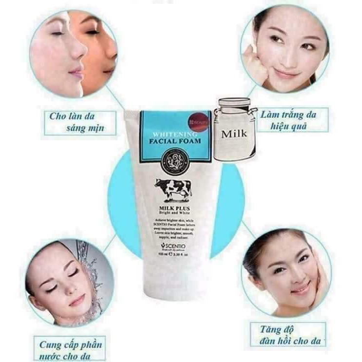 SỮA RỬA MẶT BÒ Whitening Facial Foam Milk Plus 100ml CHUẨN THÁI LAN