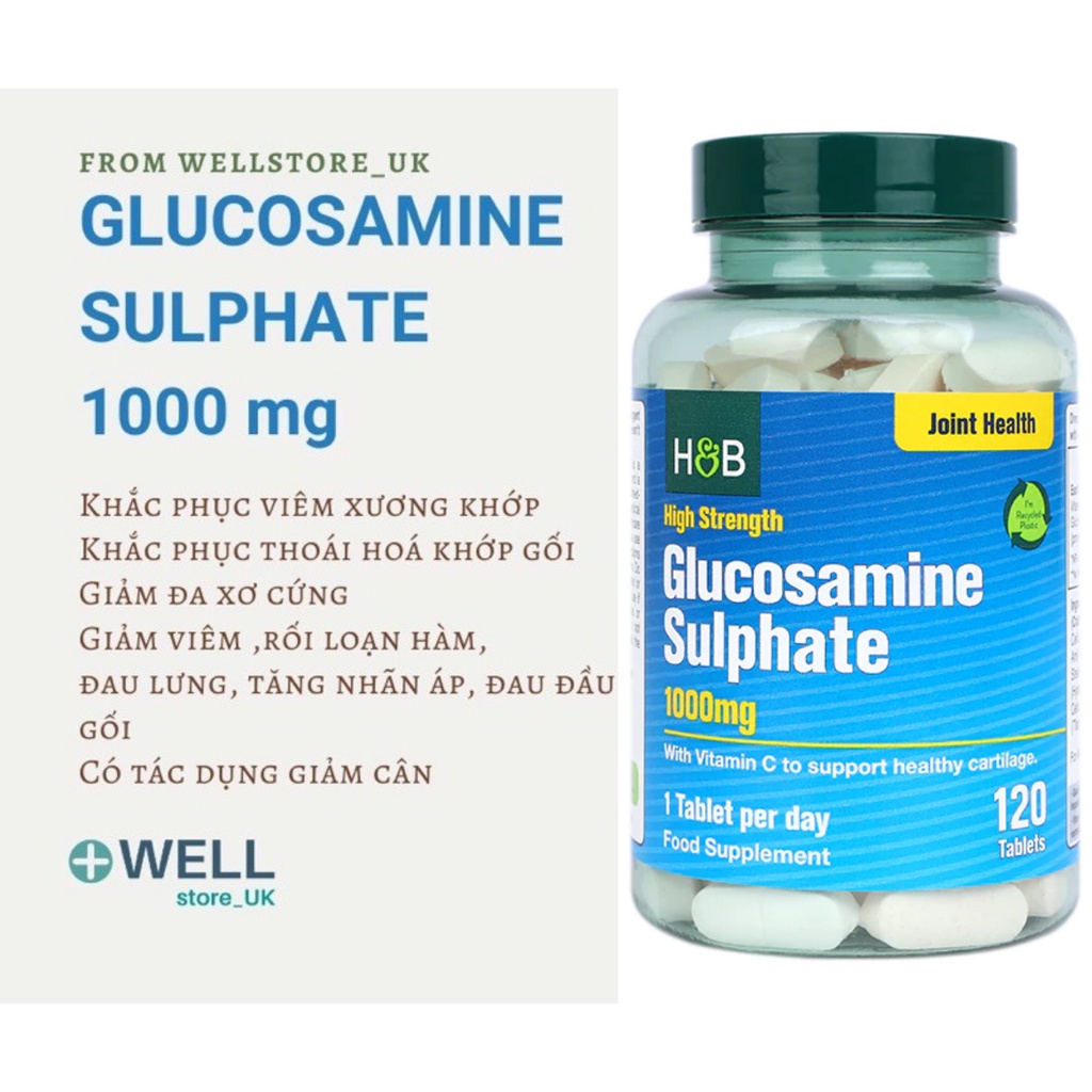 UK-  Viên uống hỗ trợ cải thiện Xương Khớp Glucosamine Joint care Lọ 120 viên