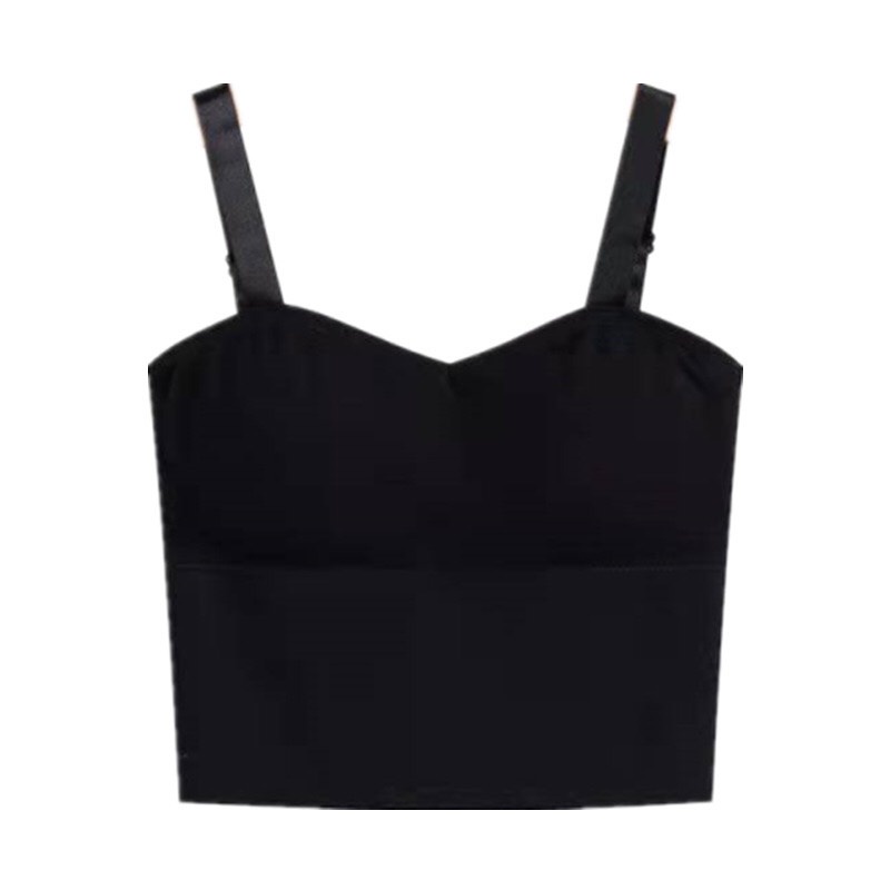 Áo Bra Nữ 2 Dây Gân Tăm Cúp Tròn Dáng Lửng Có Mút Nâng Ngực Dây Bản To Điều Chỉnh