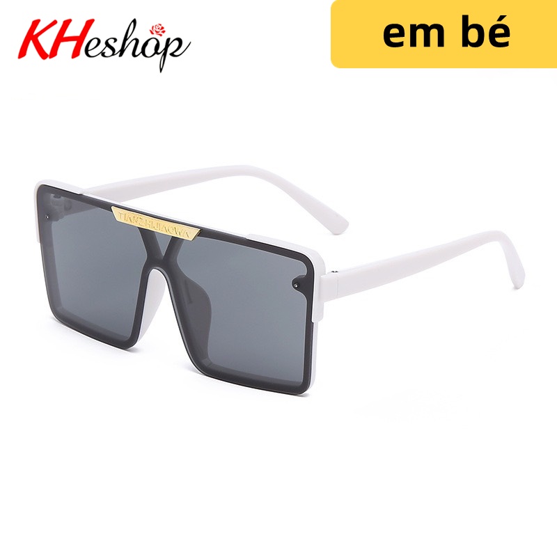 Kính chống UV400 cho bé trai bé gái, Catwalk đường phố form vuông 2 mắt liền nhau độc đáo mã Y8860