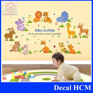 (HCM) Decal dán tường cho bé Vườn thú nhỏ 6 - Baby Animals - decalhcm