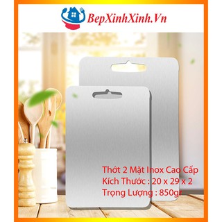 Thớt inox 2 mặt cao cấp - kháng khuẩn cừờng lực- vệ sinh dễ dàng- rã đông nhanh -thớt 304 siêu bền ,bepxinhxinh