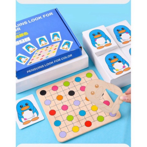 Trò chơi Montessori - Chim cánh cụt tìm màu (1382CCC)