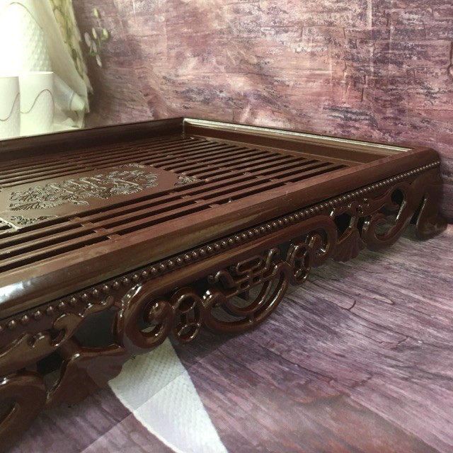 Khay trà giả gỗ chữ nhật kích thước 35x23cm sang trọng