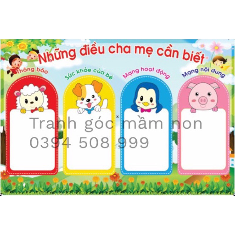 góc tuyên truyền 2- tranh decal mầm non