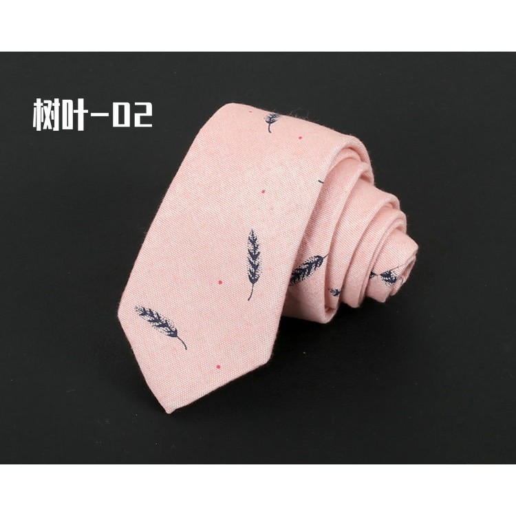 Cà vạt nam 6cm họa tiết lông vũ, nhiều màu.