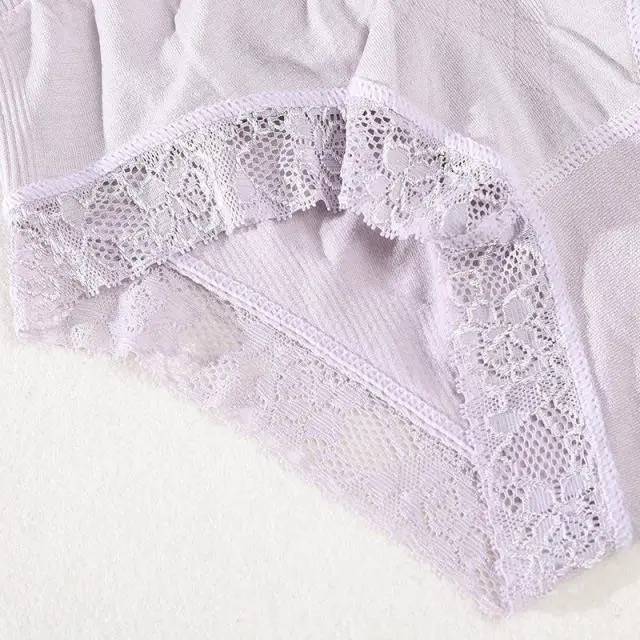 【Timi】Màu trơn Cạp cao, phối ren, thoáng khí, định hình, thể thao Quần lót phụ nữ. | BigBuy360 - bigbuy360.vn