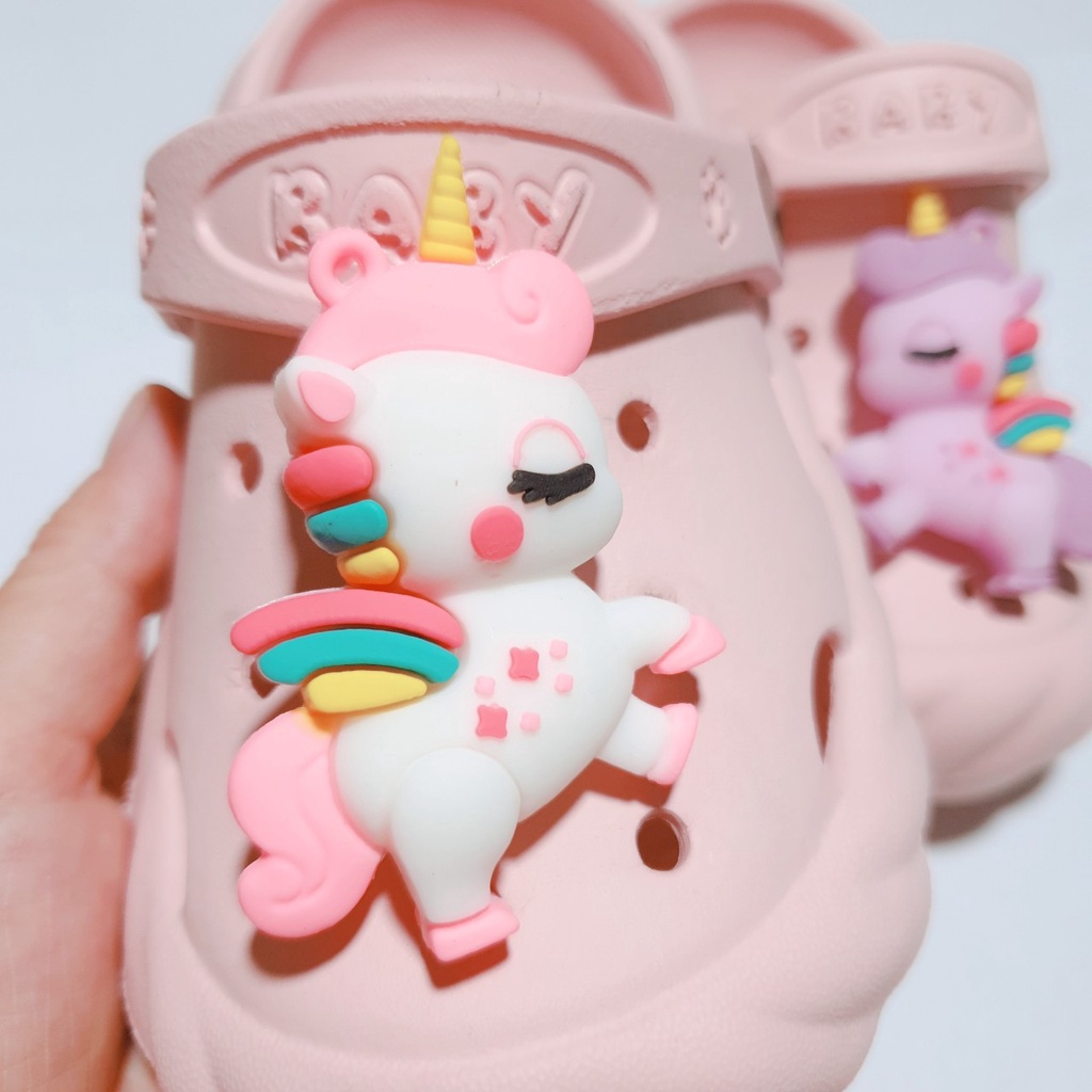 Nút gắn hkdesign/ phụ kiện trang trí dép duet 4D TO Unicorn mới (01 Cái)