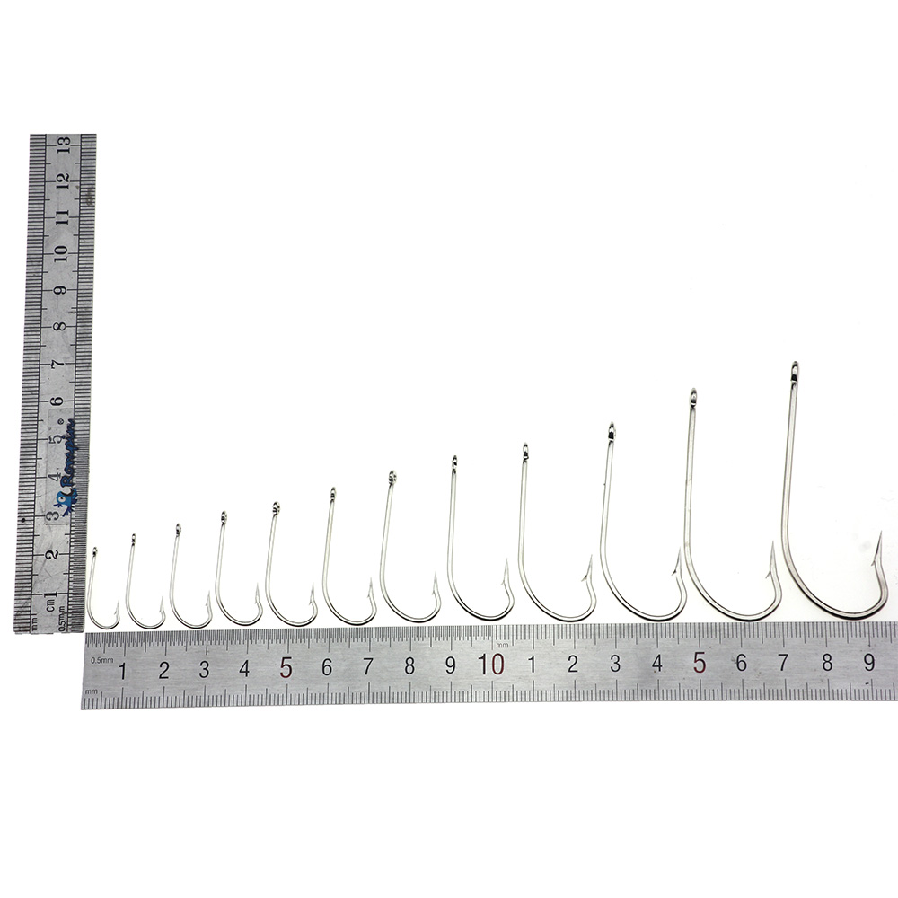 Set 50 Móc Câu Cá Làm Từ Thép Không Gỉ Bền Bỉ Với Kích Cỡ 6# - 7/0#