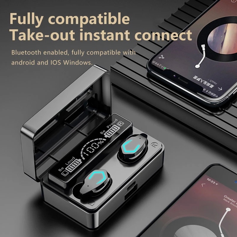 Tai Nghe Bluetooth Không Dây TWS 9D Chống Thấm Nước Kèm Hộp Sạc