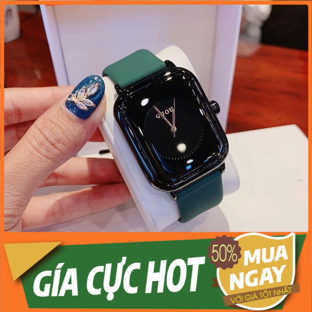 NEW 2021 Đồng hồ nữ Guou mặt VUÔNG thời trang dây SILICON cao cấp mềm dẻo nhiều màu | BigBuy360 - bigbuy360.vn
