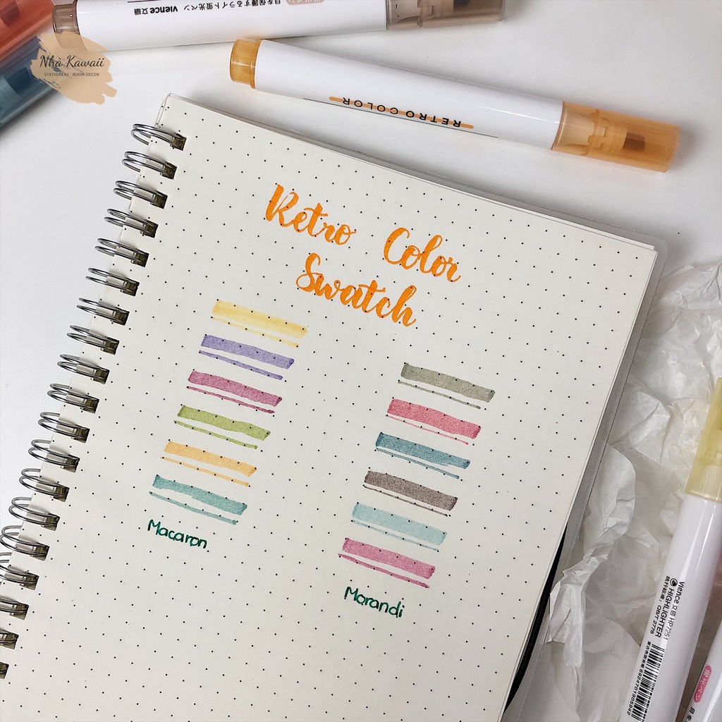 Set 6 Bút Đánh Dấu Retro Color Highlighter