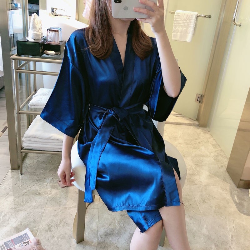 Áo Choàng Ngủ Lụa Phong Cách Nhật Bản Cho Nữ | BigBuy360 - bigbuy360.vn