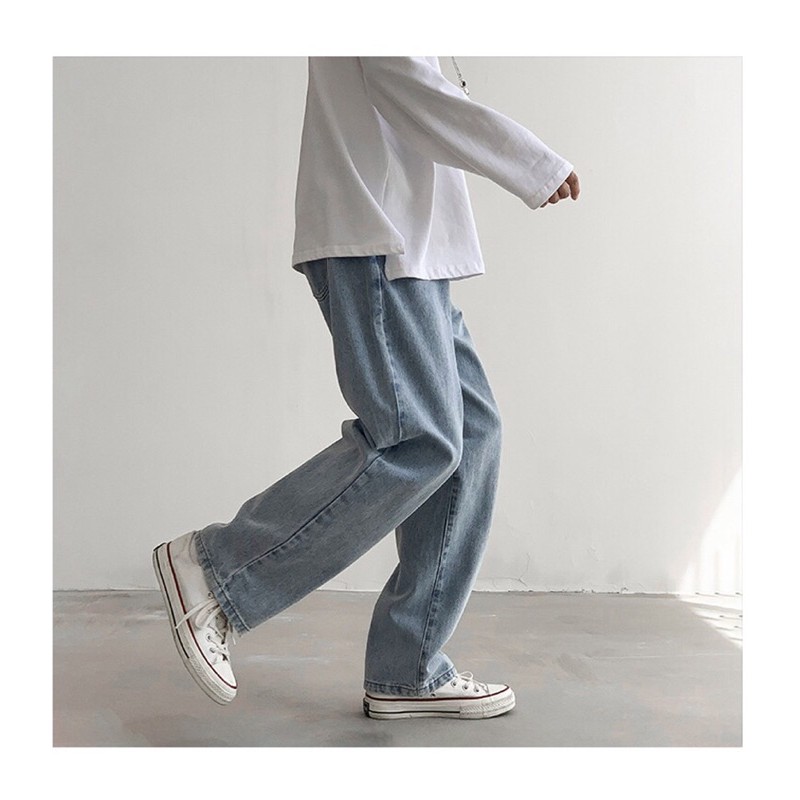 Quần jean nam baggy ống suông, quần bò nam Wash sáng dáng baggy chất demin cao cấp phong cách hàn quốc - 20WE | BigBuy360 - bigbuy360.vn