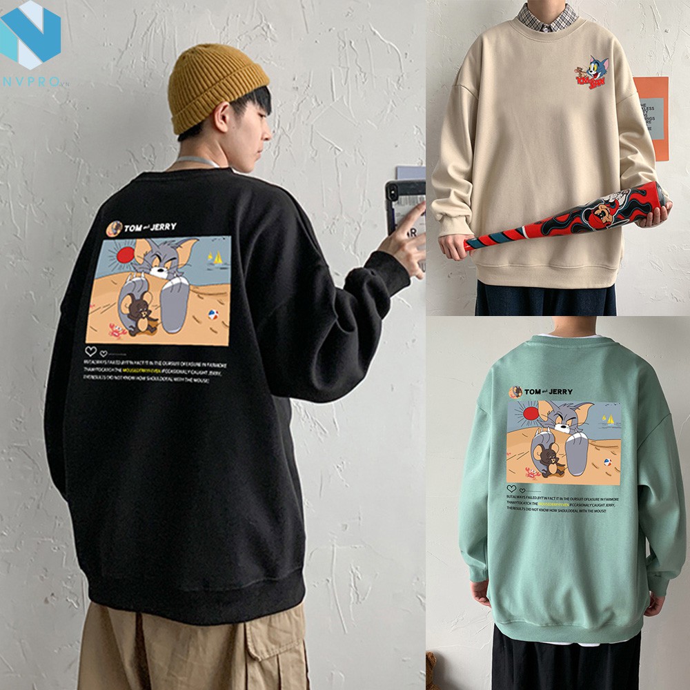 Áo sweater Hàn Quốc chất liệu nỉ ngoại MÈO CHUỘT M007 | WebRaoVat - webraovat.net.vn