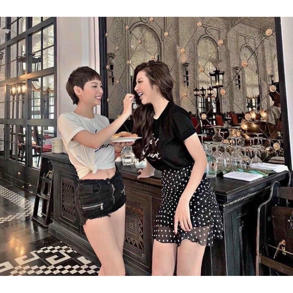 Chân váy chấm bi nhún tầng cạp chun tôn dáng chất voan nhẹ có quần bảo vệ - chân váy dáng A tiểu thư tôn dáng | BigBuy360 - bigbuy360.vn