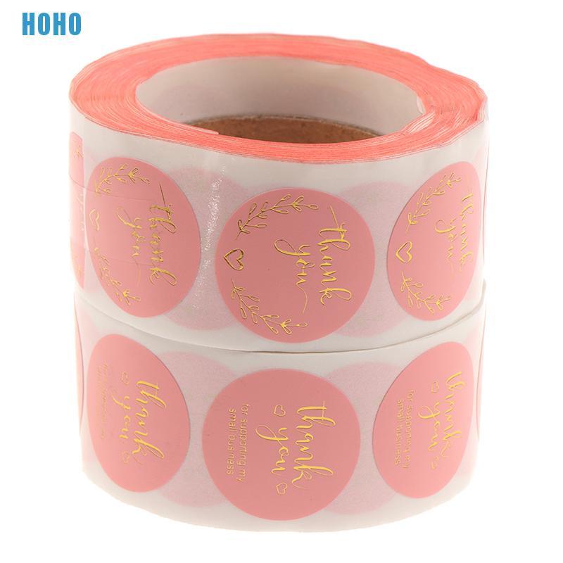 Set 500 Miếng Dán Chữ Thank You Màu Hồng Dễ Thương Độc Đáo