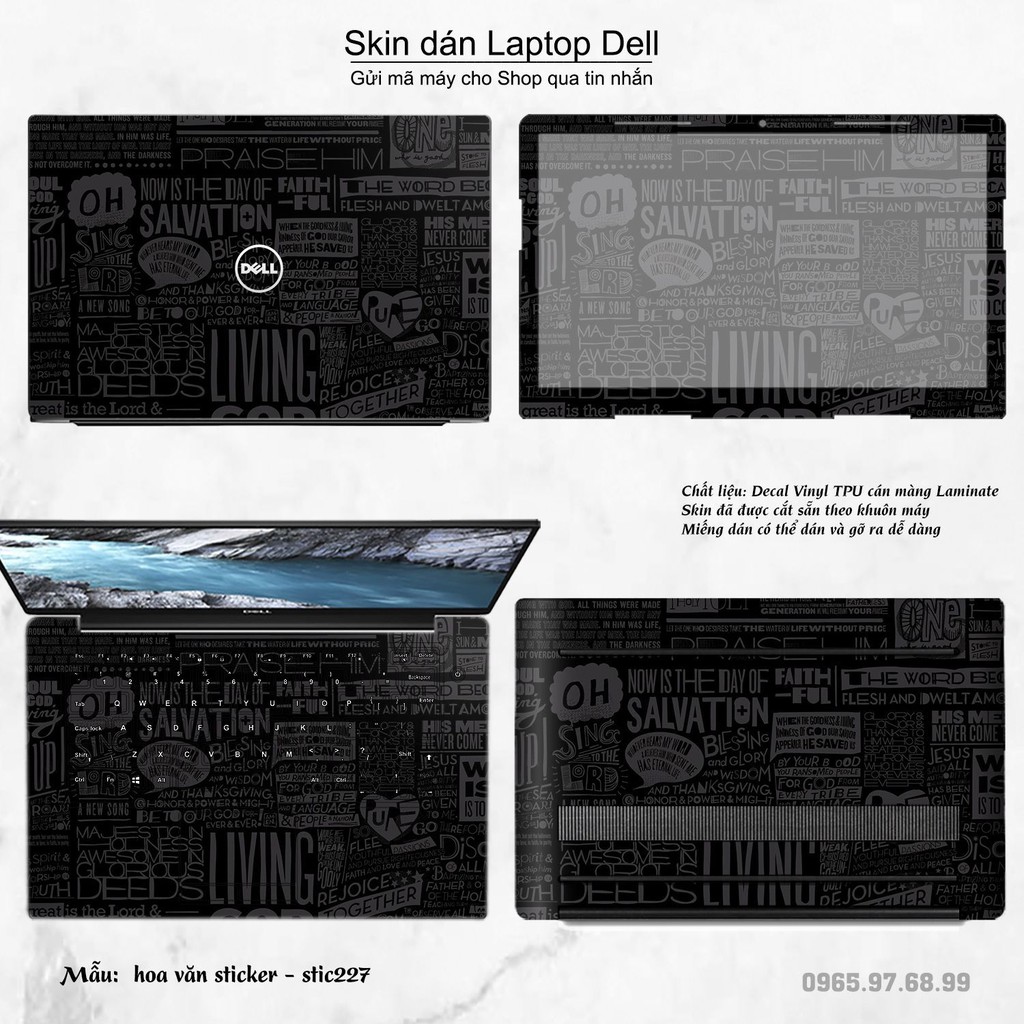 Skin dán Laptop Dell in hình Hoa văn sticker _nhiều mẫu 37