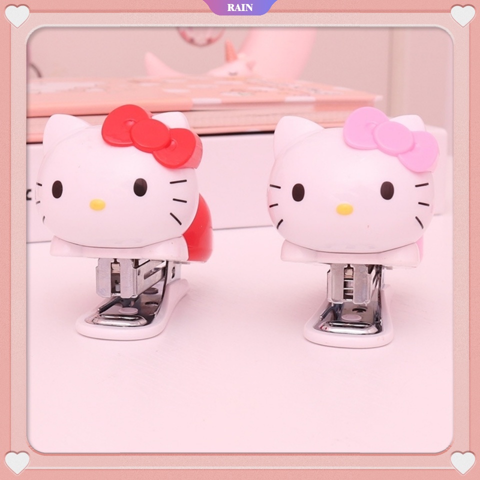 Kẹp Bấm Giấy Mini Họa Tiết Hoạt Hình Hello Kitty Dễ Thương Đa Năng Tiện Dụng Cho Văn Phòng/ Trường Học