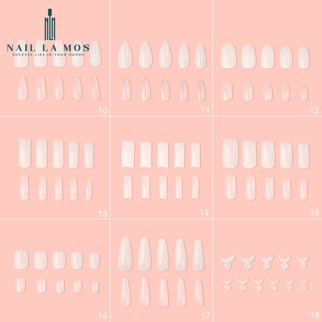 Móng nối, móng úp Hàn Quốc đủ loại, nhiều phom chuẩn đẹp, chất liệu nhựa dẻo chuyên dụng