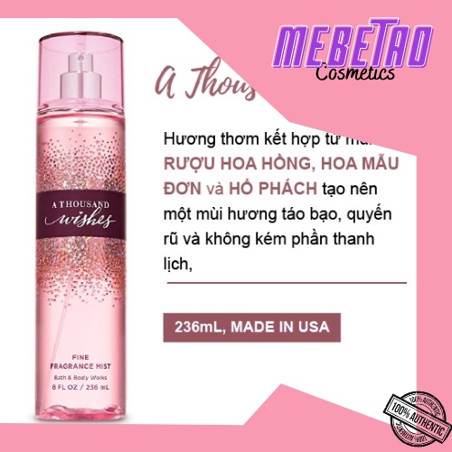 Xịt thơm body mist A Thousand Wishes