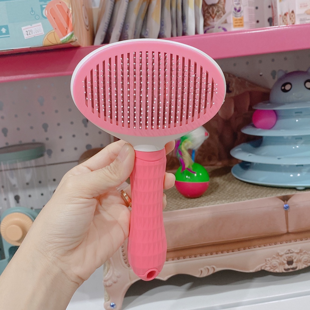 lược lấy lông cao cấp cho chó mèo PAKEWAY có nút bấm