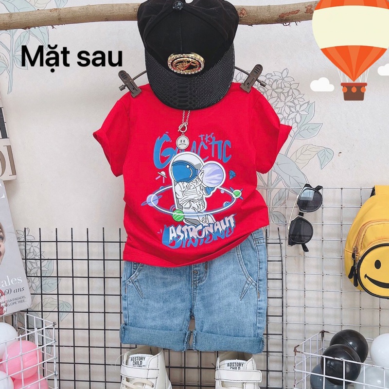 Đồ bộ bé trai, bộ jean bé trai hình phi hành gia sành điệu cho bé từ 10 đến 60kg