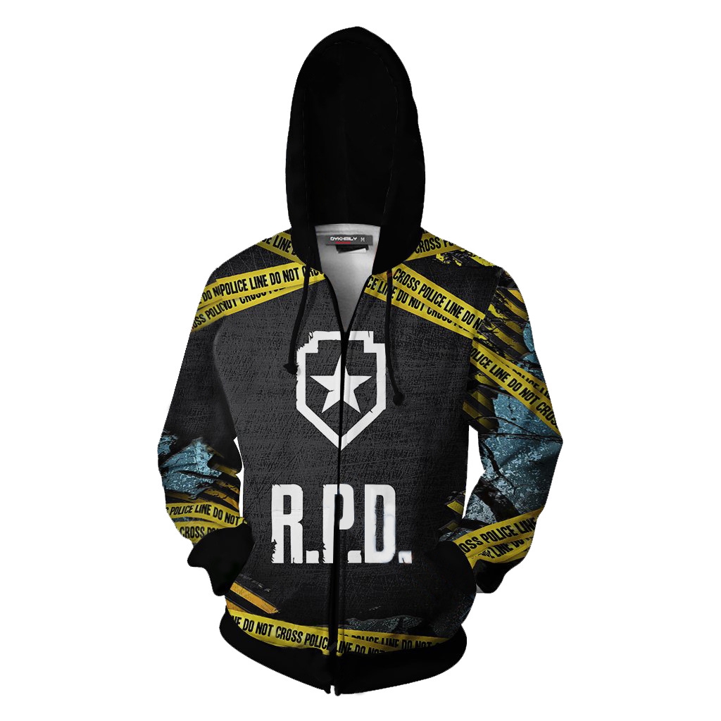 Áo Khoác hoodie Có Khóa Kéo Hóa Trang Nhân Vật game resident 2 rpd leon scott kennedy