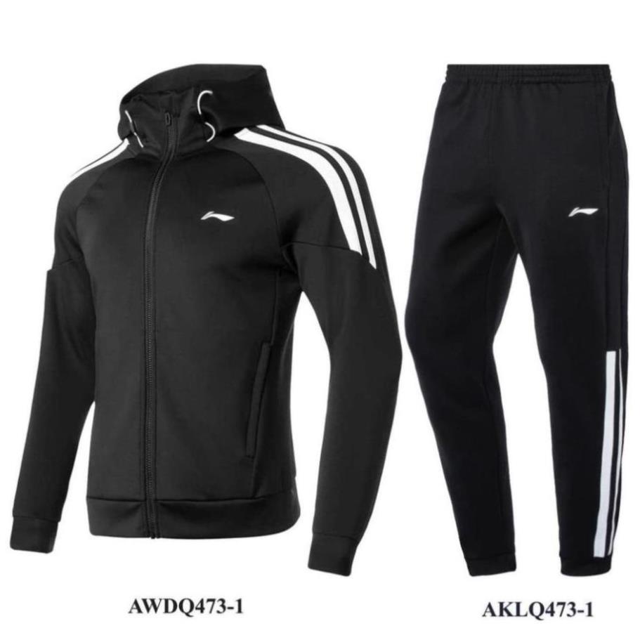 Bộ Nỉ Lining AWDQ473, bộ thể thao nam mới nhất hiện nay, bộ thu đông lining 2022 2022 👟