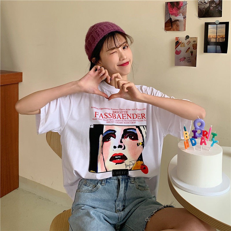 Áo Croptop Ngắn Tay In Họa Tiết Hoạt Hình Xinh Xắn Dành Cho Nữ