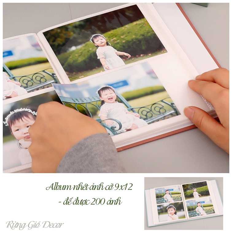 Album Ảnh cỡ 9x12, để vừa 200 ảnh 9x12 nhét, hình dễ thương, có ảnh thật.