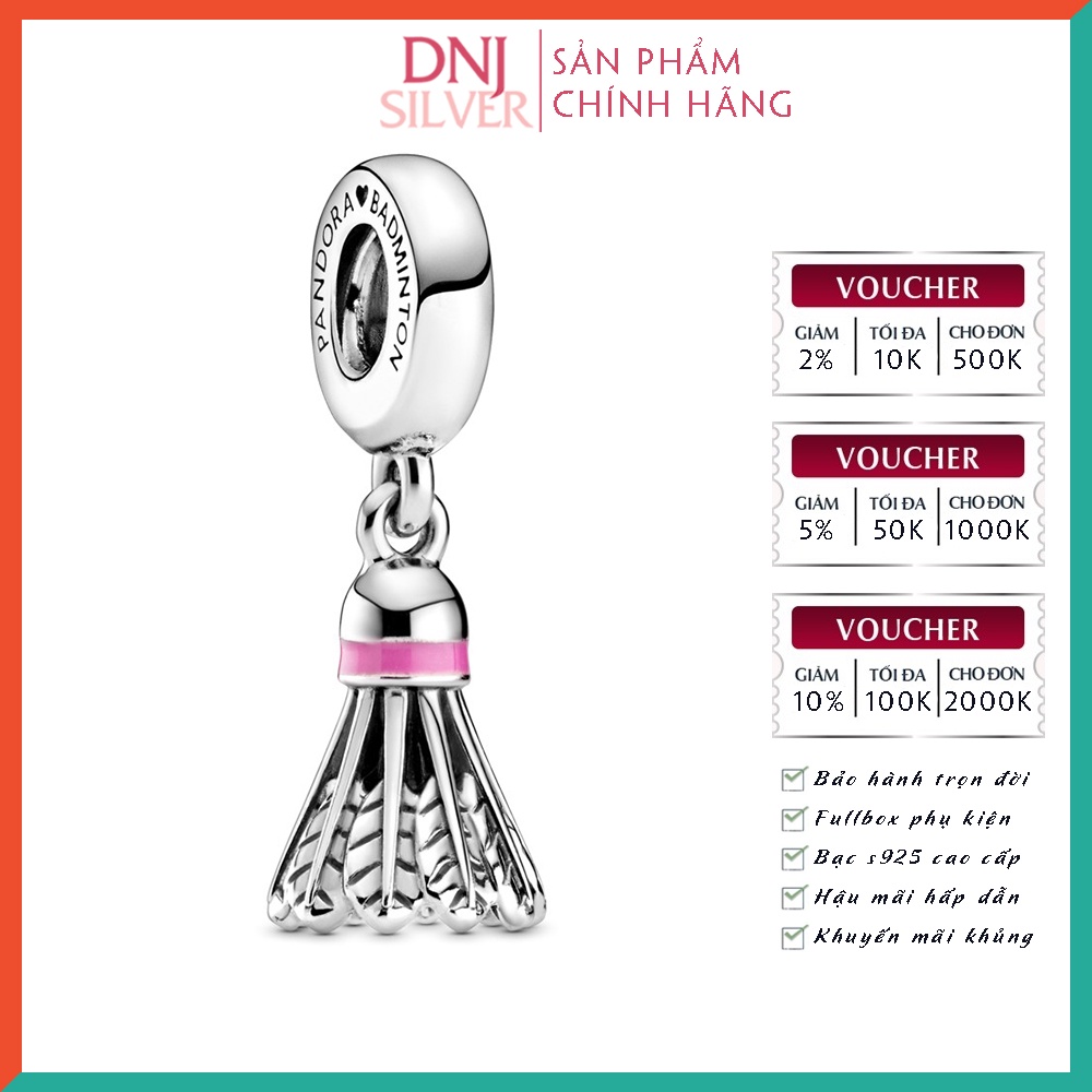 [Hàng cao cấp] Charm bạc 925 cao cấp, hàng chuẩn bạc - Charm Badminton Birdie thích hợp để mix vòng tay charm - DN031