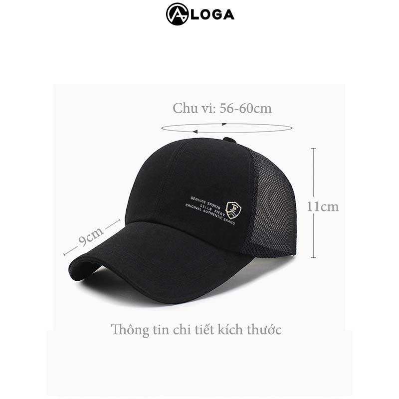 Nón lưỡi trai nam nữ, nón kết unisex thể thao vải lưới thoáng mát nhẹ nhàng Loga M001