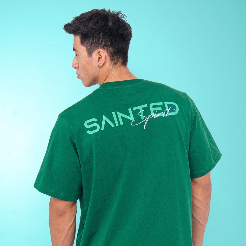 Áo thun oversized Signature SAINTED tay ngắn unisex cotton thoáng mát