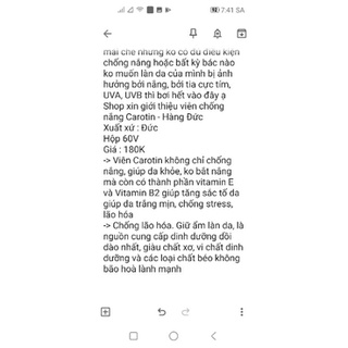 Hàng Đức carotin mivolis chống nắng