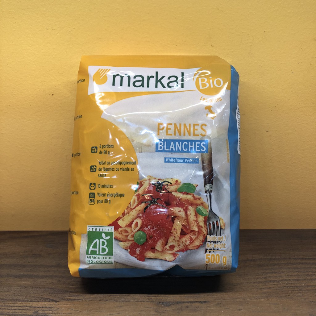 Mì ống penne  lứt, bán lứt, nui trắng hữu cơ Markal 500g