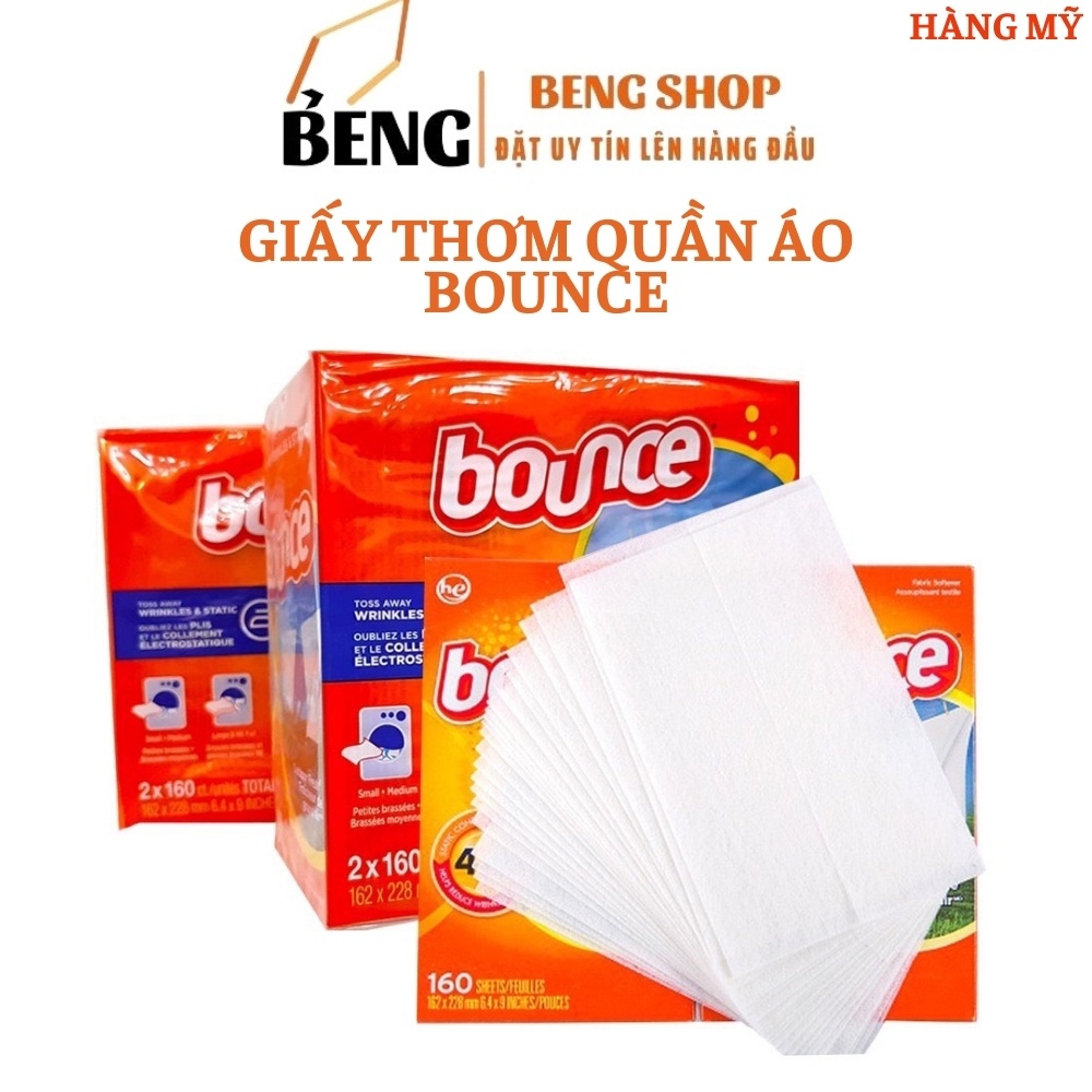 giấy thơm quần áo Bounce của Mỹ, giấy thơm làm mềm quần áo, đuổi côn trùng 10,20,50 tờ - Beng shop