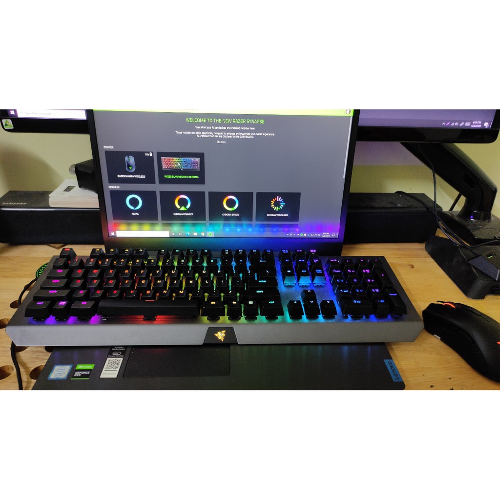 Razer Blackwidow X Chroma Gunmetal Green Switch-Bán phím chuyên game chính hãng Razer pubg hơn cả Fuhlen Logitech