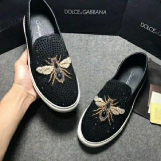 Giày lười da đính đá hình ong