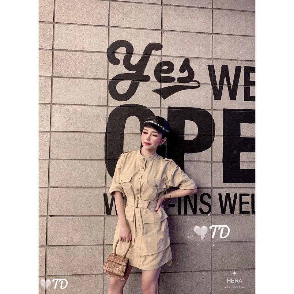 Đầm Kaki túi hộp
