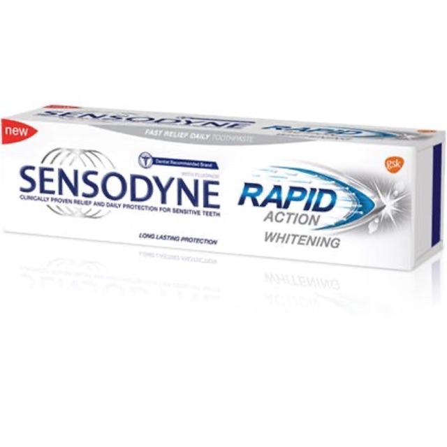 Kem đánh răng Sensodyne Rapid Action Whitening Giảm ê buốt nhanh - Làm trắng răng tự nhiên (Nhà phân phối DKSH)