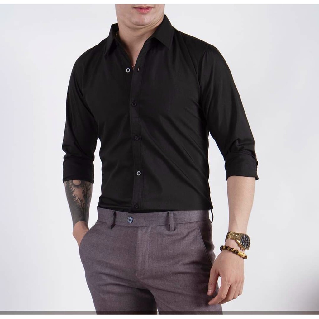 Áo sơ mi nam nữ dài tay unisex sơ mi form rộng vải lụa thái chống bai xù KJ | BigBuy360 - bigbuy360.vn