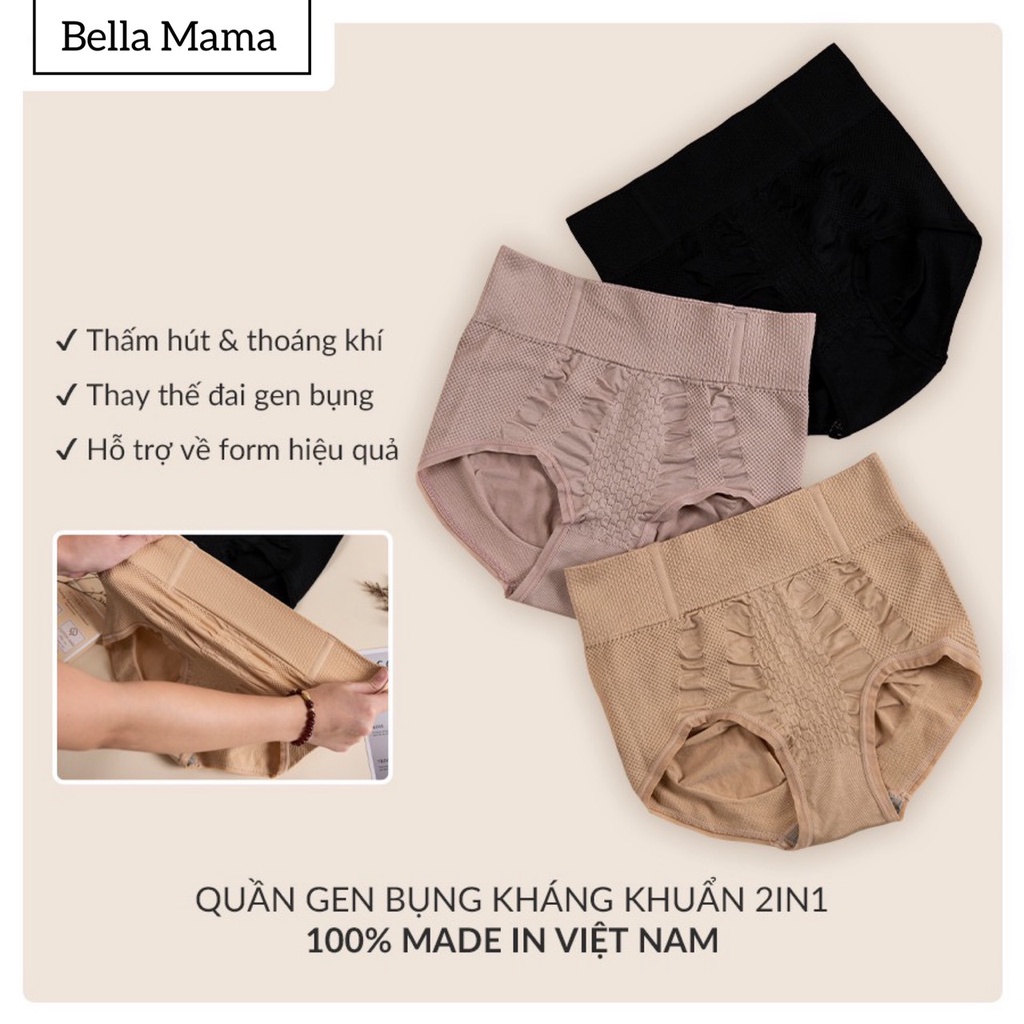 Quần Lót Bầu Gen Bụng Sau Sinh, Hàng Việt Nam, Chất Liệu Cotton Yard Mềm Thoáng Khí Có Thanh Chống Cuộn Bella Mama TM08 | BigBuy360 - bigbuy360.vn