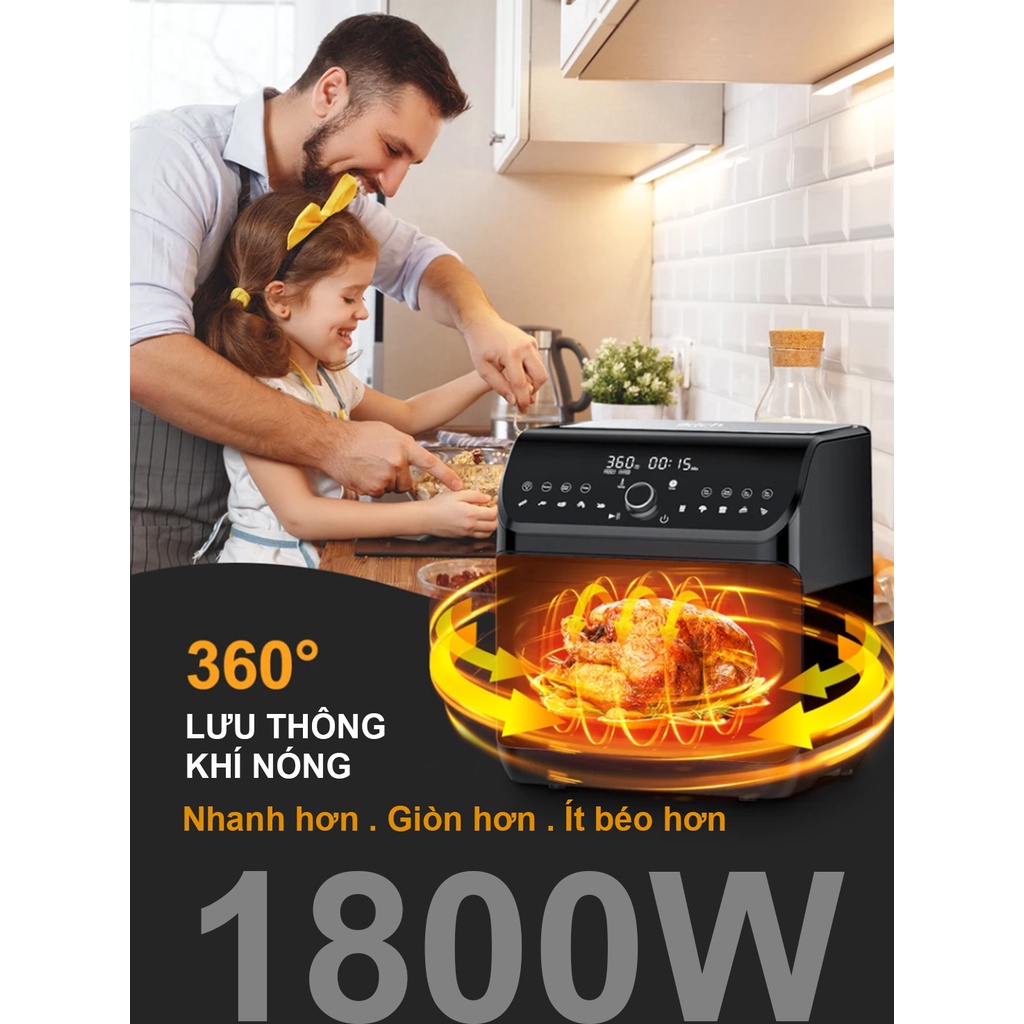 Nồi chiên không dầu Kalite Q12 KL-1200, Bảo hành 12 tháng chính hãng