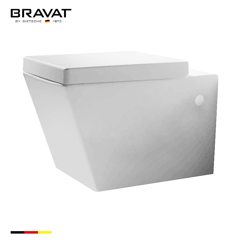 Bồn cầu , Bồn cầu treo tường bệt vệ sinh liền khối cao cấp Bravat  C01002W-A-ENG