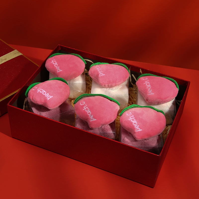 Xiangbao Khăn Lau Tay Vải Lông Cừu San Hô Mềm Mại Thấm Hút Nước Hình Quả Đào Dễ Thương Trang Trí Tiệc Cướ