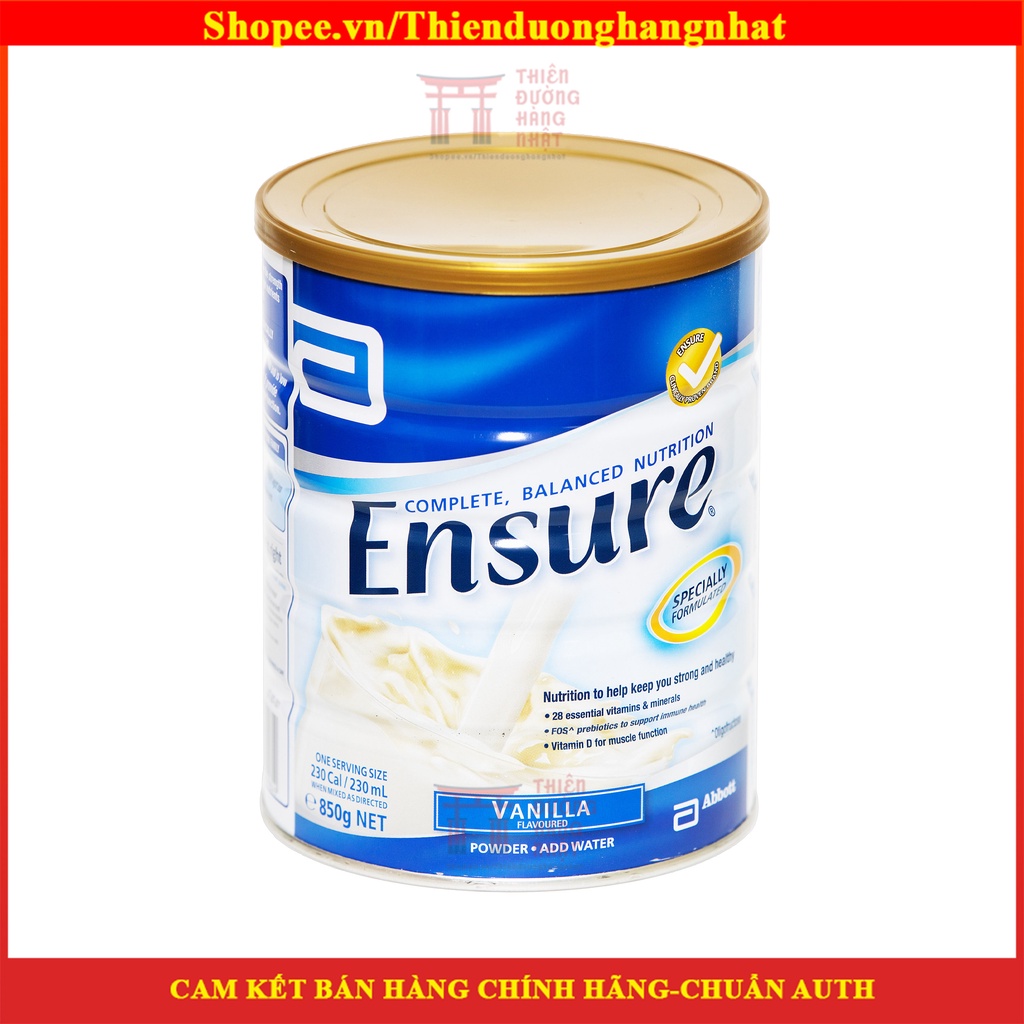 Sữa bột Ensure Úc vị vani 850g [Date 2023]