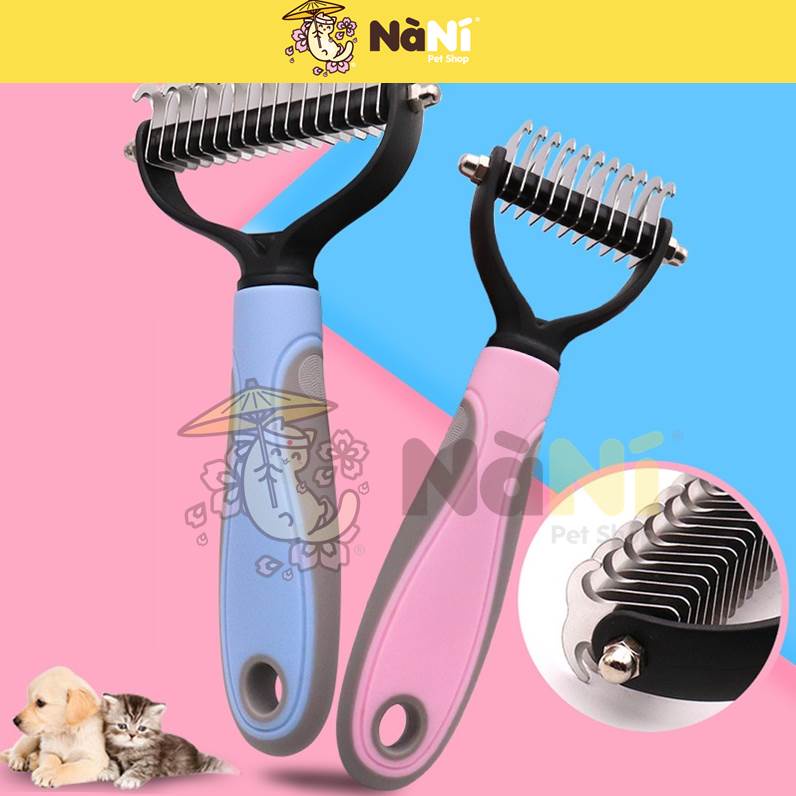 Lược chải cắt, cạo tỉa và gỡ bớt lông rối vón cục cho chó mèo poodle corgi– Nanipetshop