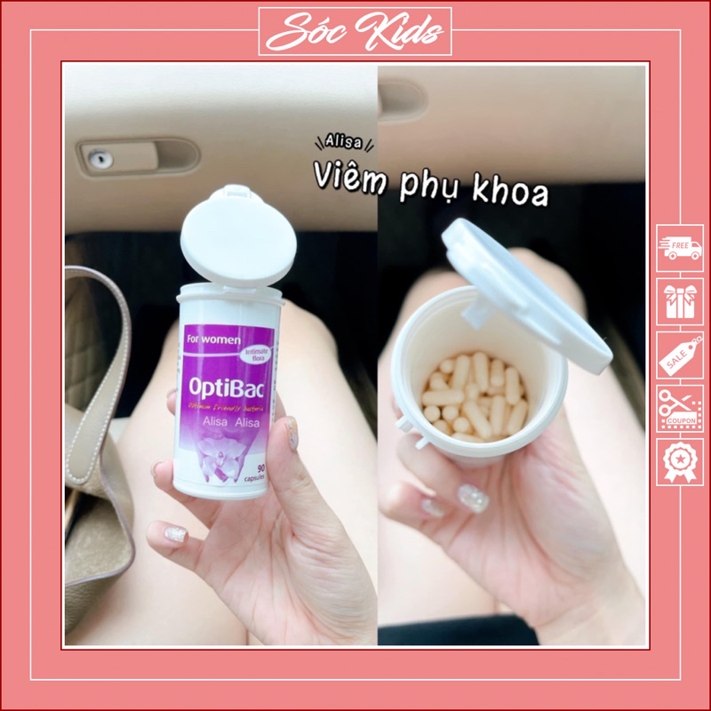 Men Vi Sinh Optibac Tím Optibac For Woman Cho Phụ Nữ - CHUẨN ANH | DATE 2023 | MẪU MỚI | 30 Viên - 90 Viên | SÓC KIDS